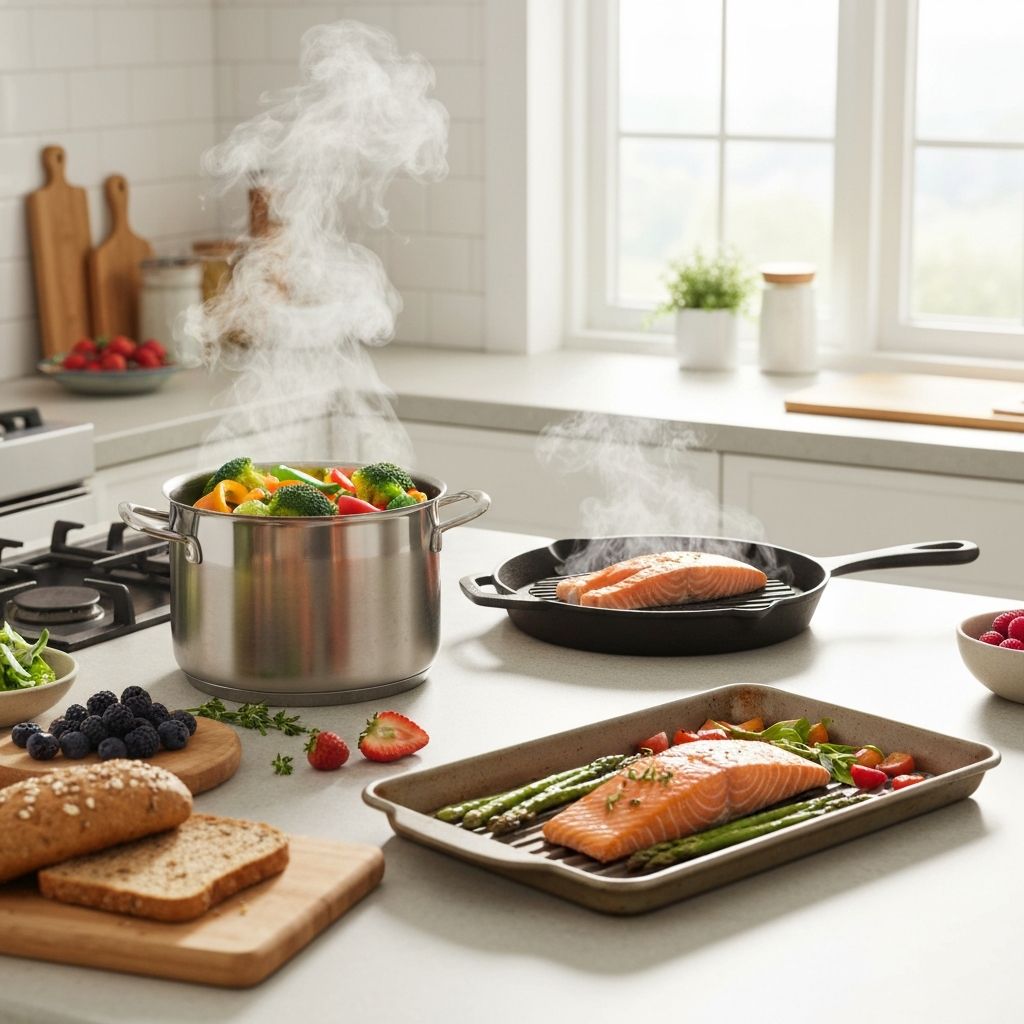 Erilaiset terveelliset ruoanlaittomenetelmät